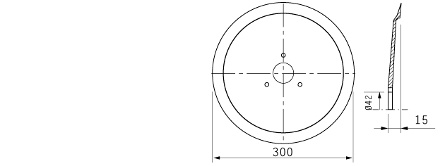 Cuchilla cortar fiambres para BRAHER-IFFACO 300 CK, 300/42/3/254/15mm, N.LAMAFF0100 cod.1130