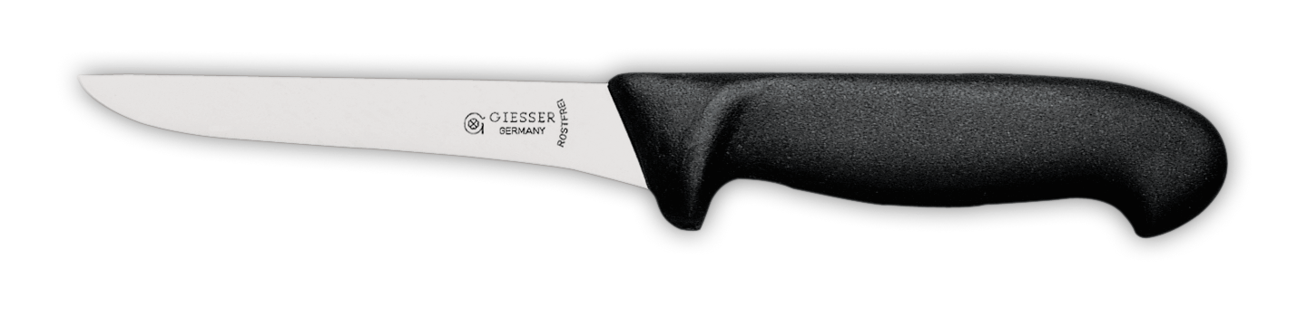 Cuchillo para deshuesar GIESSER, hoja 10cm, rgido, mango clsico, negro