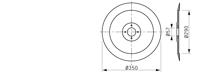 Cuchilla cortar fiambres para BIZERBA, 350/57/4/290mm, cromada, G10 N.335053/60