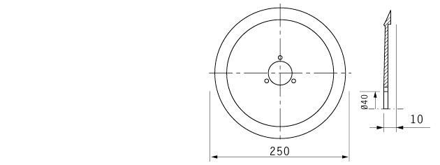 Cuchilla cortar fiambres para OMAS, 250/40/3/200/11mm, N.LAMAFF0027