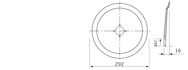 Cuchilla cortar fiambres para BRAHER-USA 300, 292/42/4/242/16mm, N.LAMAFF0147