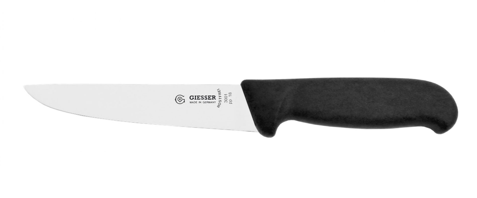 Cuchillo Giesser para pinchar. Mango PROFILINE DETECTABLE negro. Hoja rgida de 13cm