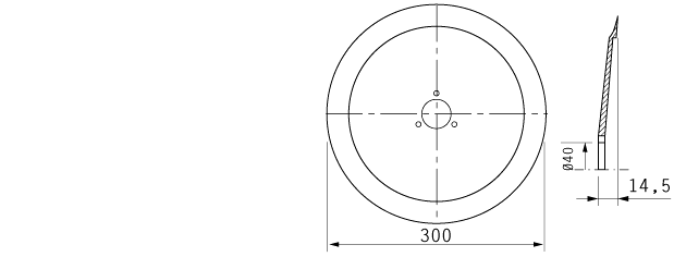 Cuchilla cortar fiambres para RHENINGHAUS-ARSA, 300/40/3/250/14,5mm, N.LAMAFF0013