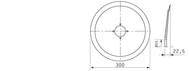 Cuchilla cortar fiambres para SCHARFEN, 300/55/4/254/22,5mm, N.LAMAFF0040