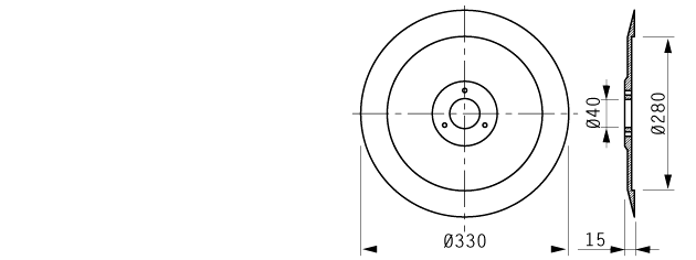 Cuchilla cortar fiambres para BIZERBA, 330/40/3/280/15mm, N.LAMAFF0061