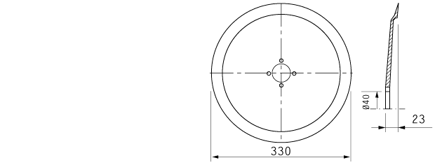 Cuchilla cortar fiambres para MOBBA, 330/40/4/270/23mm, N.LAMAFF0016