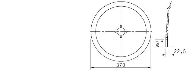 Cuchilla cortar fiambres para IT MACCHI mod.EURO, 370/57/4/300/22,5mm, N.LAMAFF0019 cod.0260