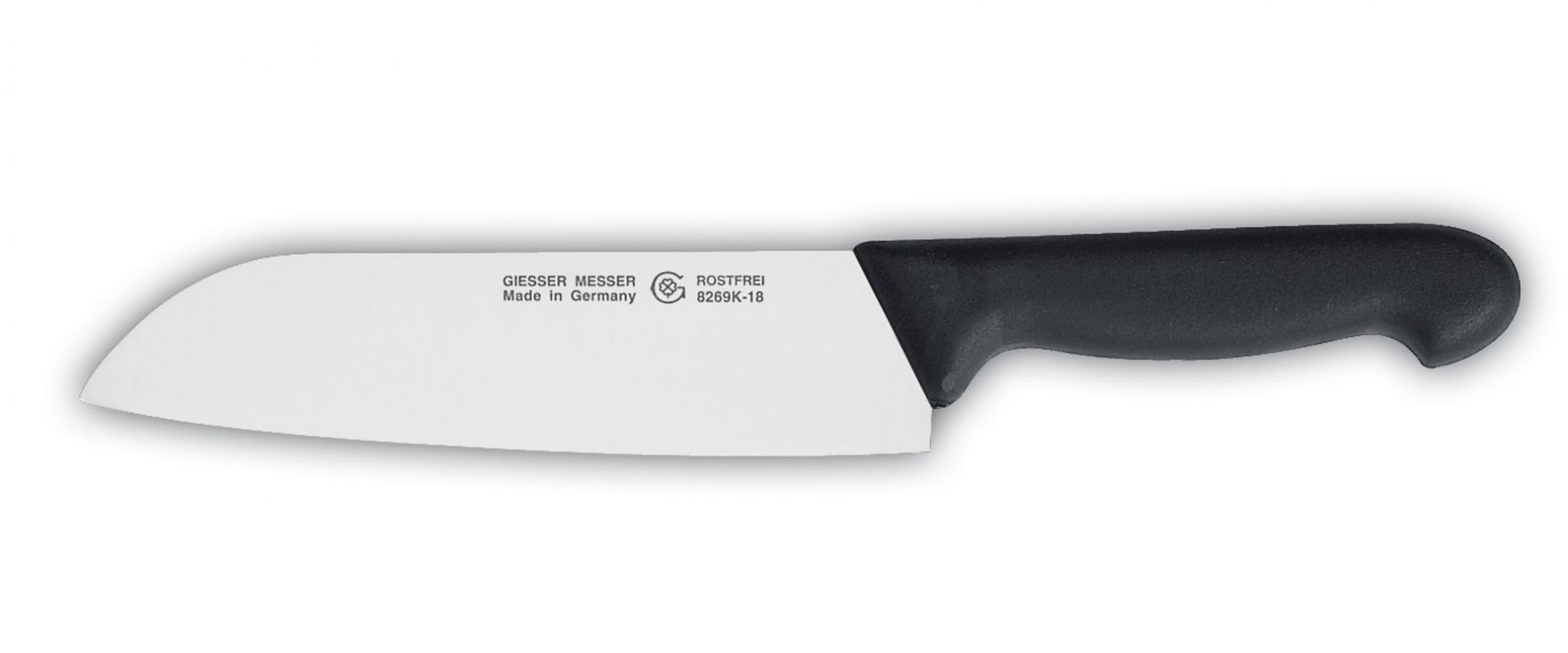 Cuchillo Giesser Santoku. Negro. Hoja de 18cm