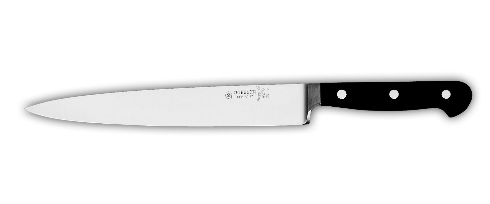CUCHILLO GIESSER PARA TRINCHAR. MANGO DE FORJA CHEF NEGRO. HOJA DE 15CM