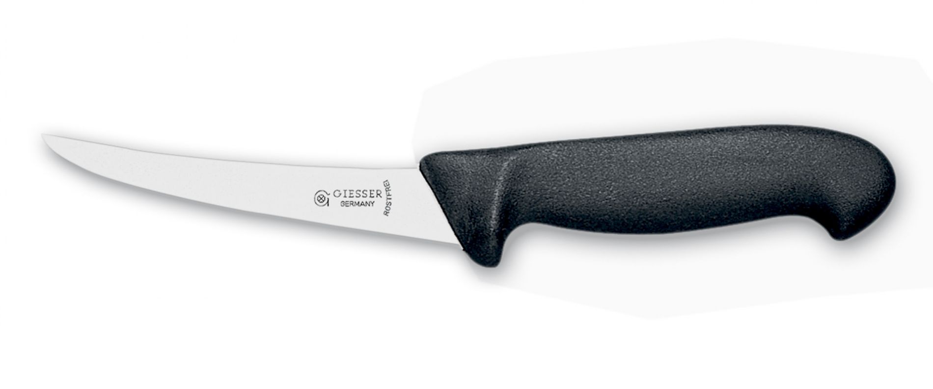 Cuchillo para deshuesar GIESSER,  hoja 10cm curva, mediana, mango clásico, negro